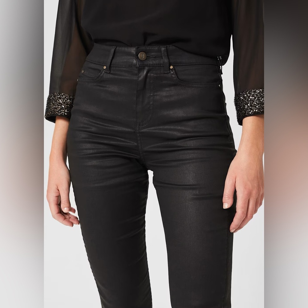 Agolde Sophie High School Rise crop Leatherette waxed jeans